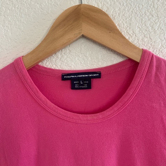 Ralph Lauren | Stretch knit crewneck pink tee size large - Picture 4 of 7